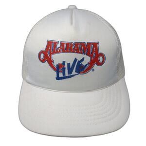 Alabama Live Snapback Trucker Hat White OS Adjustable Mesh Back YoungAn Vintage